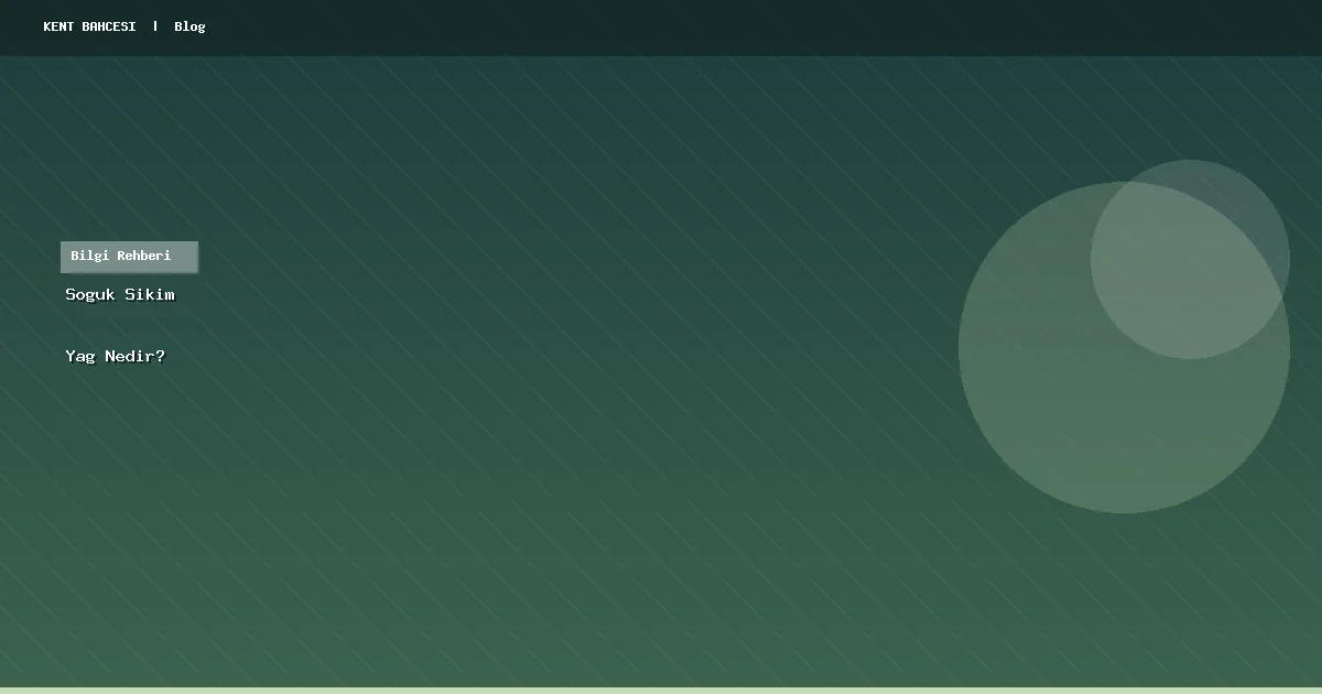 Soğuk Sıkım Yağ Nedir? Farkları ve Avantajları