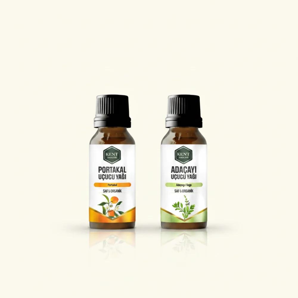 2 Li Uçucu Yağ Seti Portakal + Adaçayı 10 ml