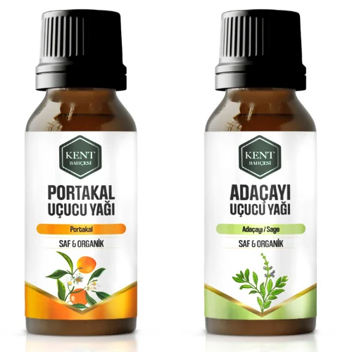 2 Li Uçucu Yağ Seti Portakal + Adaçayı 10 ml
