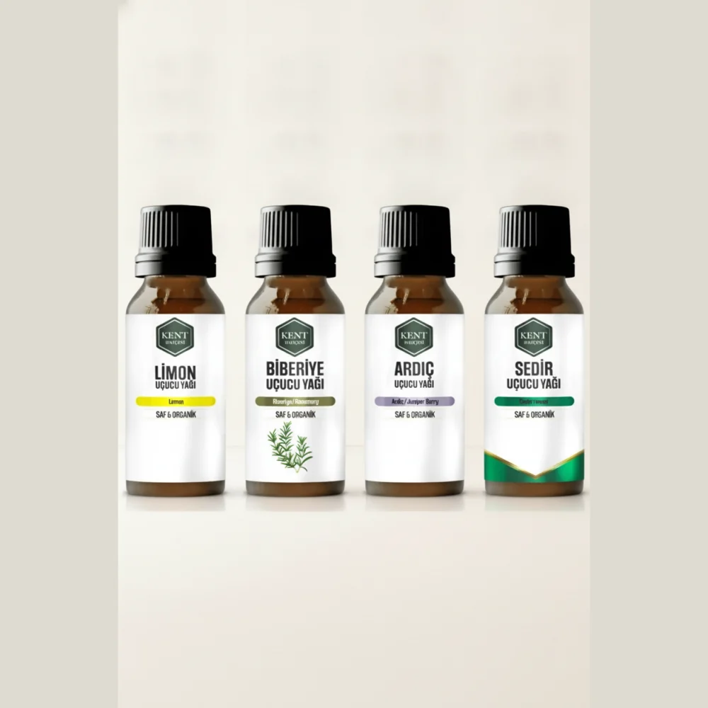 4'lü Uçucu Yağ Seti — Limon, Biberiye, Ardıç, Sedir 10 ml