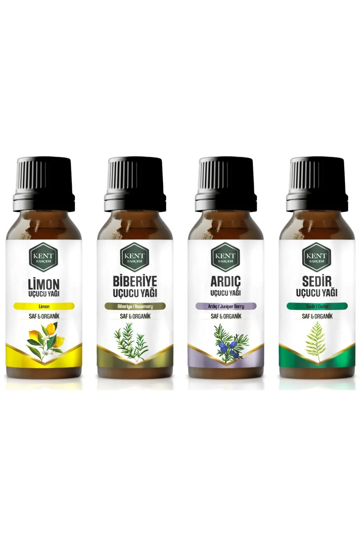 4'lü Uçucu Yağ Seti — Limon, Biberiye, Ardıç, Sedir 10 ml