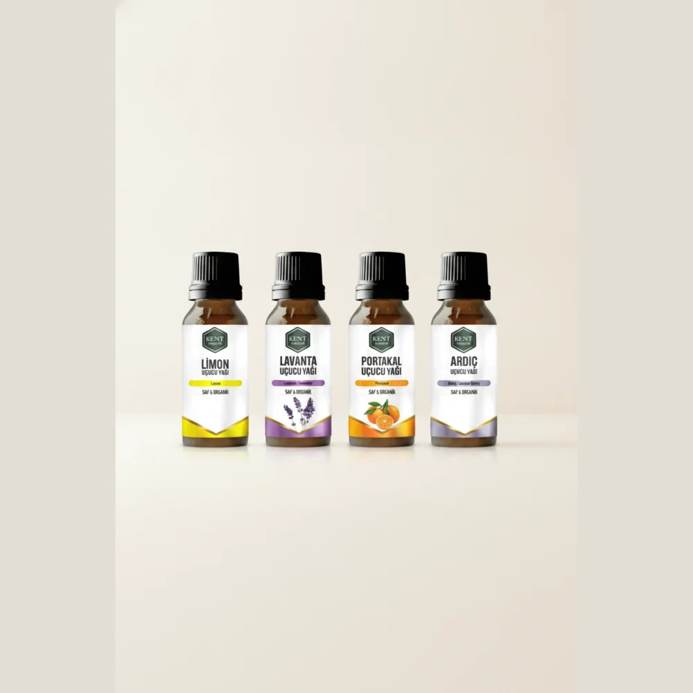 4'lü Uçucu Yağ Seti — Limon, Lavanta, Portakal, Ardıç 10 ml