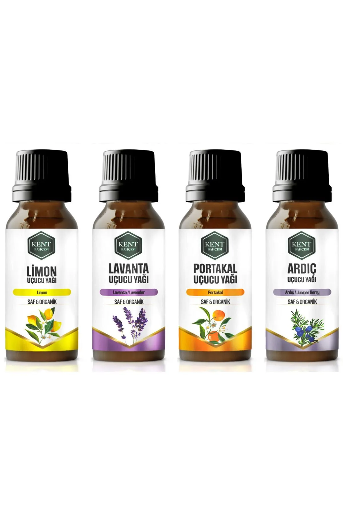 4'lü Uçucu Yağ Seti — Limon, Lavanta, Portakal, Ardıç 10 ml