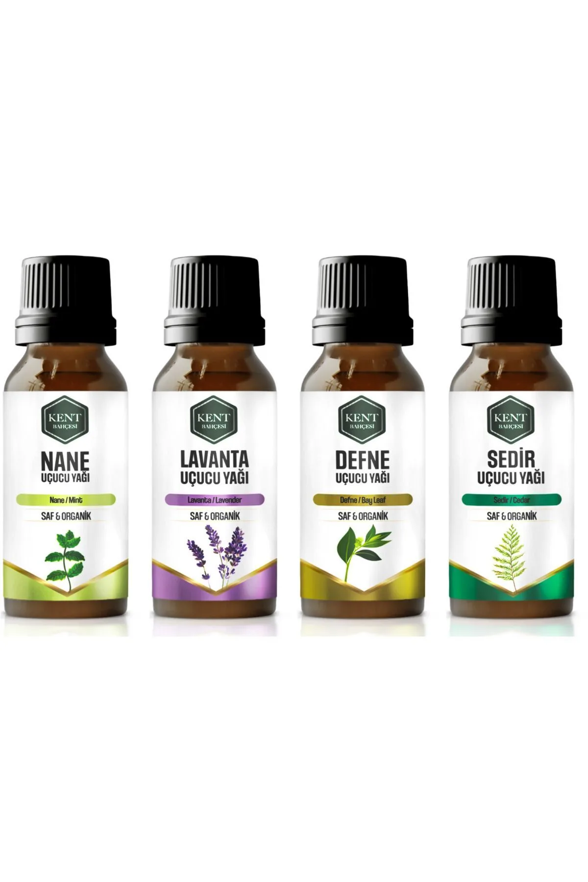 4'lü Uçucu Yağ Seti — Nane, Lavanta, Defne, Sedir 10 ml