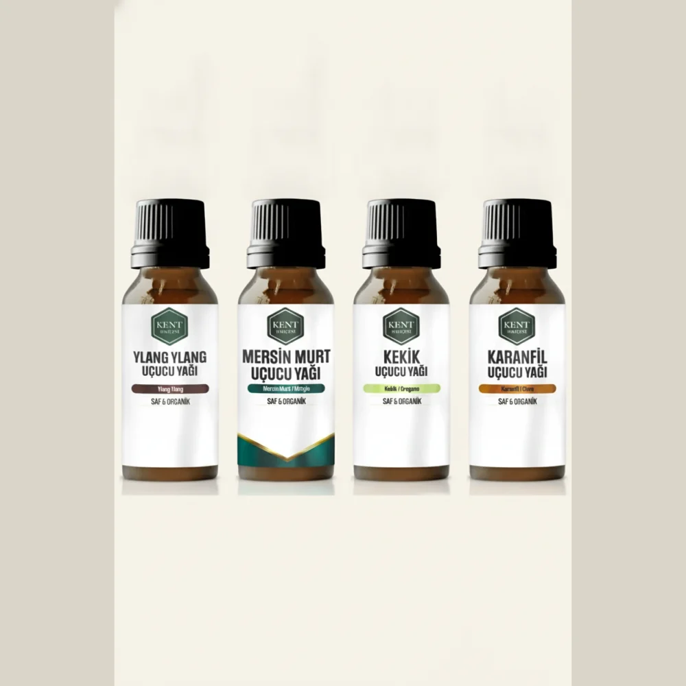 4'lü Uçucu Yağ Seti — Ylang Ylang, Mersin, Kekik, Karanfil 10 ml