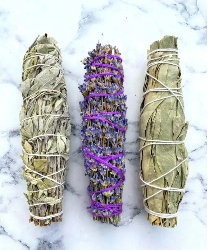 Adaçayı Lavanta Okaliptüs Tütsü Seti — 3 Farklı Bitki Demeti