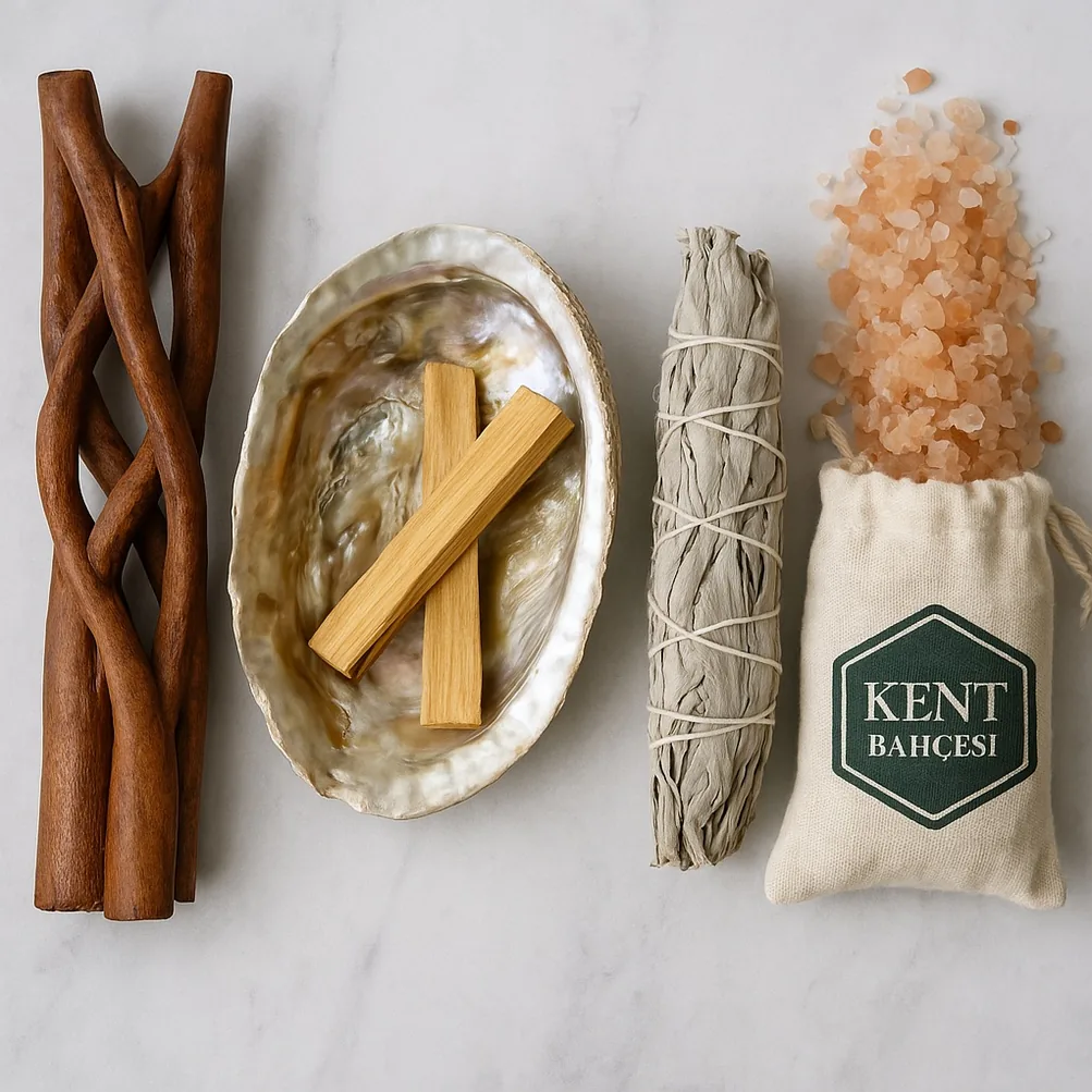 Californian White Sage Palo Santo İstiridye Tütsülük Tripod Seti — Premium